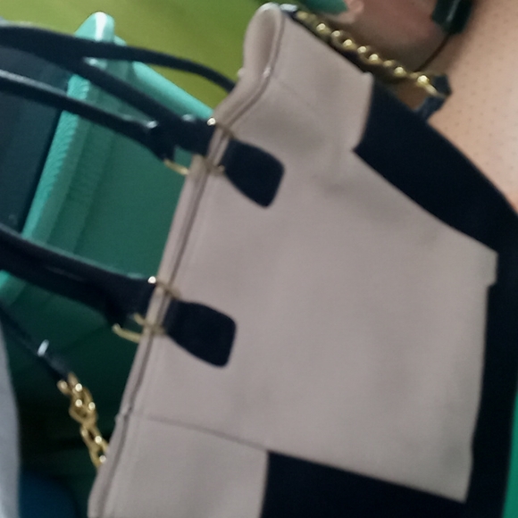 Big purse, blue and cream - Picture 6 of 6